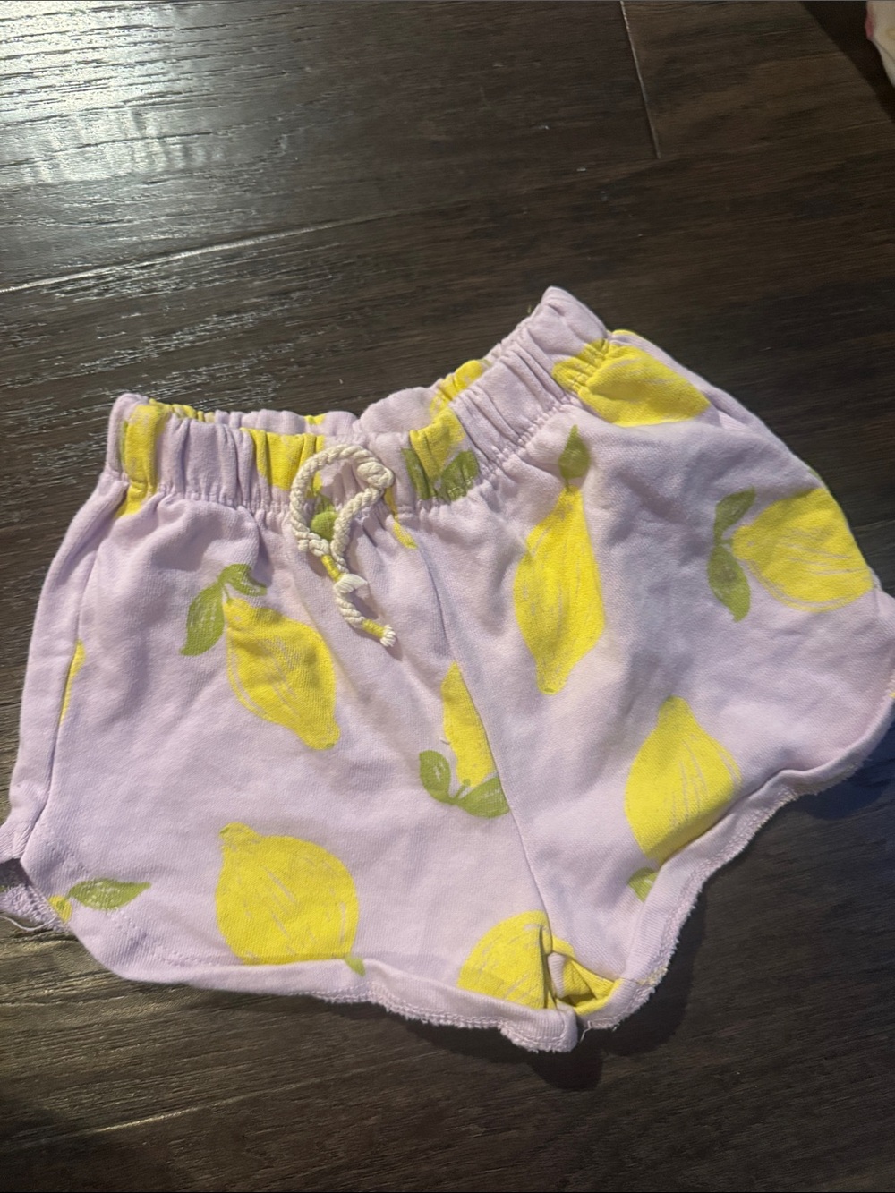 Zara Lilac Shorts with Yellow Lemon Print